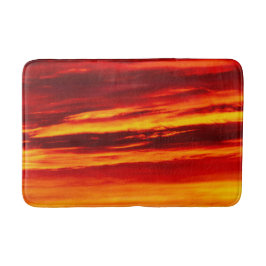 Bright Red Sunset Badematte