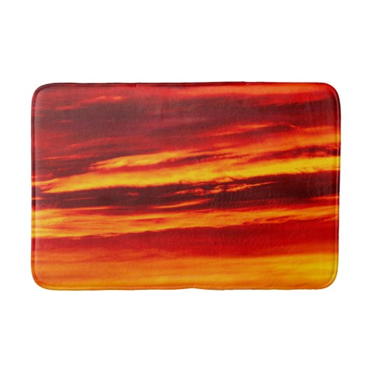 Bright Red Sunset Badematte (Vorderseite)
