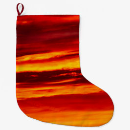Bright Red Sunset Großer Weihnachtsstrumpf