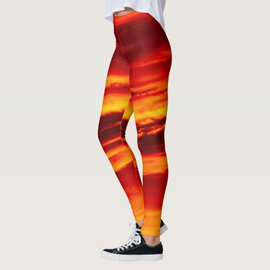 Bright Red Sunset Leggings (Links)