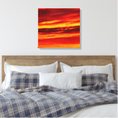 Bright Red Sunset Leinwanddruck (Insitu (Schlafzimmer))