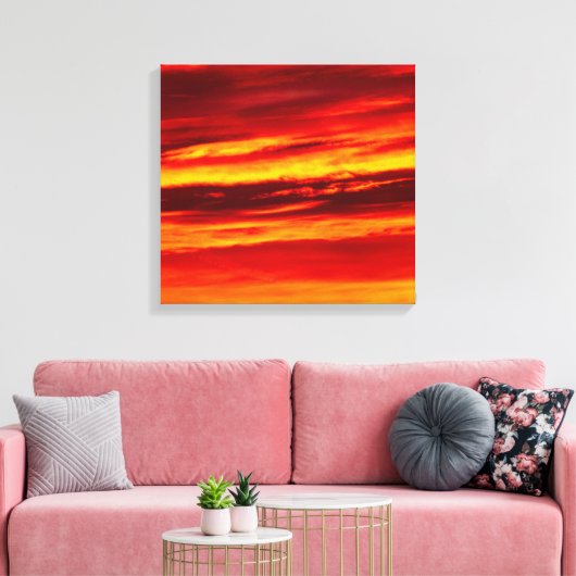 Bright Red Sunset Leinwanddruck (Insitu (Wohnzimmer))