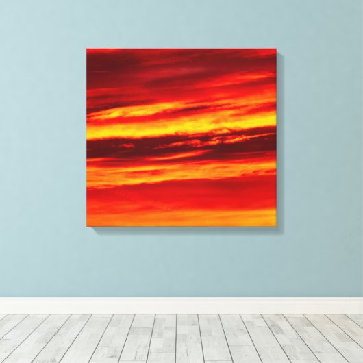 Bright Red Sunset Leinwanddruck (Insitu (Holzboden))