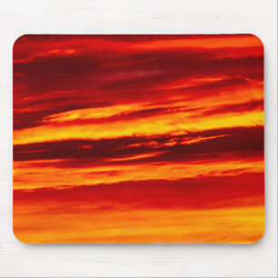Bright Red Sunset Mousepad