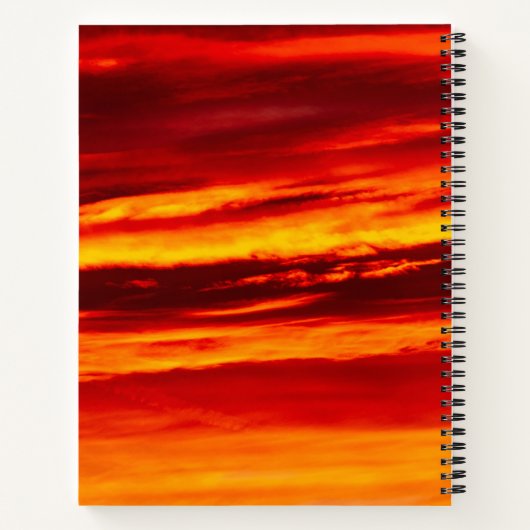 Bright Red Sunset Notizblock (Rückseite)