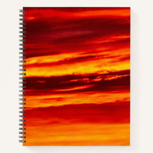 Bright Red Sunset Notizblock