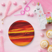 Bright Red Sunset Pappteller (Party)