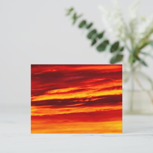 Bright Red Sunset Postkarte (Stehend Vorderseite)