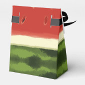 Bright Red Watercolor Wassermelone Zelt Gefallen B Geschenkschachtel (Rückseite)