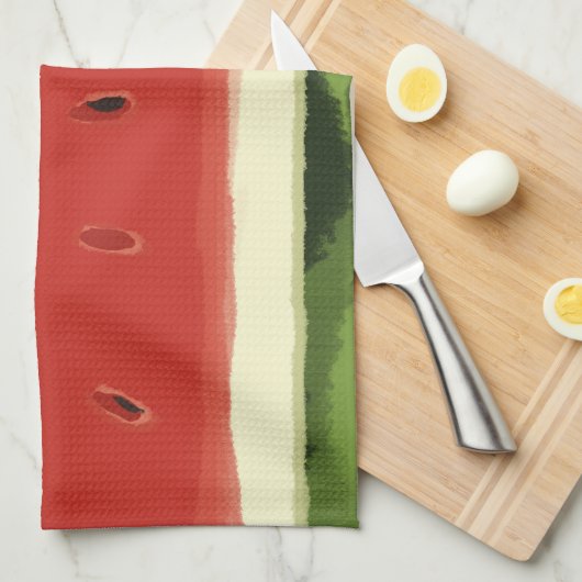 Bright Red Watercolor Watermelon Küchentücher (Viertel Falte)