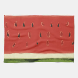 Bright Red Watercolor Watermelon Küchentücher