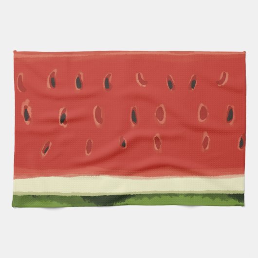 Bright Red Watercolor Watermelon Küchentücher (Horizontal)