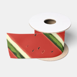 Bright Red Watercolor Watermelon Ribbon Satinband