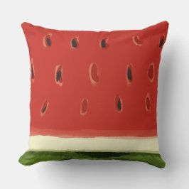 Bright Red Watercolor Watermelon Throw Kissen