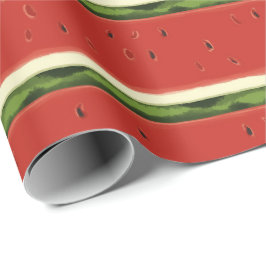 Bright Red Watercolor Watermelon Wrapping Paper Geschenkpapier