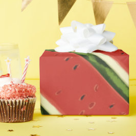 Bright Red Watercolor Watermelon Wrapping Paper Geschenkpapier