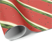 Bright Red Watercolor Watermelon Wrapping Paper Geschenkpapier (Rolleneckpunkt)