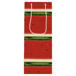 Bright Red Watercolor Watermelone Wine tasting in  Geschenktüte Für Weinflaschen