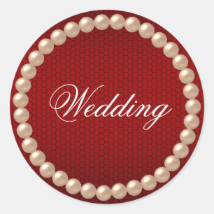 Bright Red Wedding Sticker