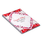Bright Red + White Diamant Batik Notebook Notizblock (Rechte Seite)