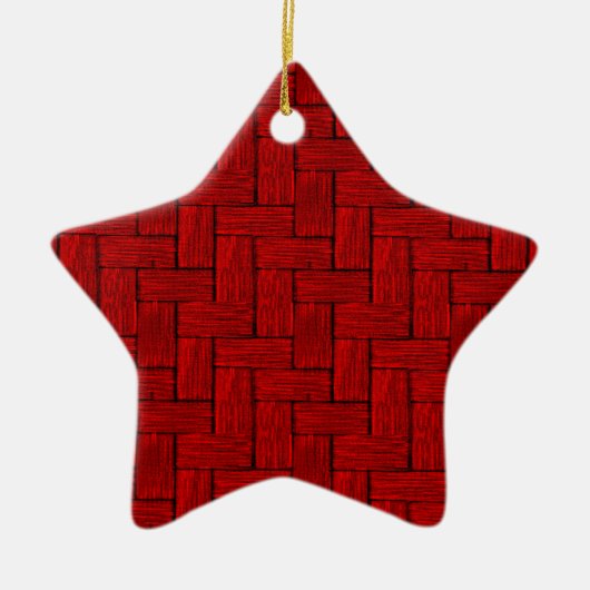 Bright Red Woodwork Star Ornament (Vorne)