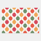 Bright Retro Christmas Ornament Wrapping Paper Geschenkpapier Set (Vorderseite 3)