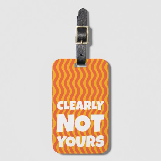 Bright Retro Funny Funky Luggage Tag Gepäckanhänger (Vorderseite Vertikal)