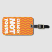 Bright Retro Funny Funky Luggage Tag Gepäckanhänger (Vorderseite (Horizontal))