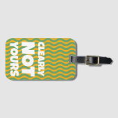 Bright Retro Funny Funky Luggage Tag Gepäckanhänger (Vorderseite (Horizontal))
