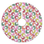 Bright Retro geometrische Muster der 1970er Jahre Polyester Weihnachtsbaumdecke (Vorderseite)