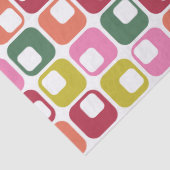 Bright Retro Squares Geometric Pattern Seidenpapier (Detail)