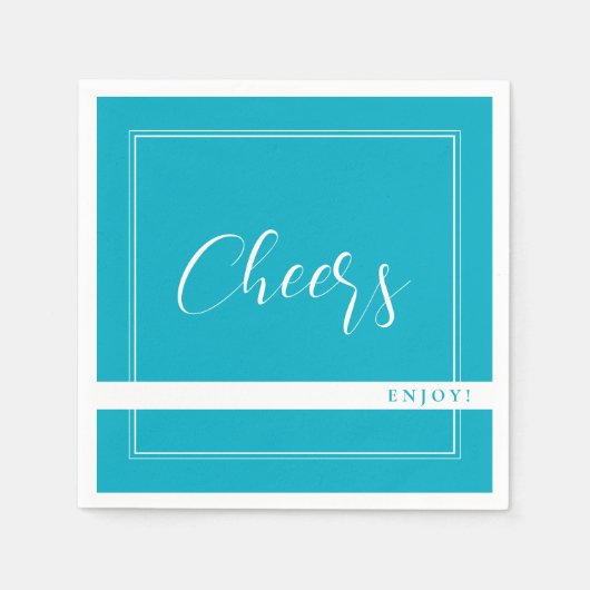 Bright Rich Sky Blue Custom Party Napkins Serviette (Vorderseite)