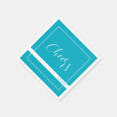 Bright Rich Sky Blue Custom Party Napkins Serviette (Ecke)