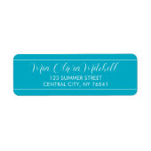 Bright Rich Sky Blue Rücksendeadressen-Aufkleber (Vorne)