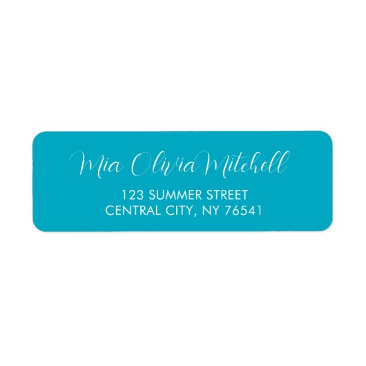 Bright Rich Sky Blue Rücksendeadressen-Aufkleber (Vorne)