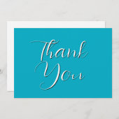 Bright Rich Sky Blue Thank You Card Dankeskarte (Vorne/Hinten)
