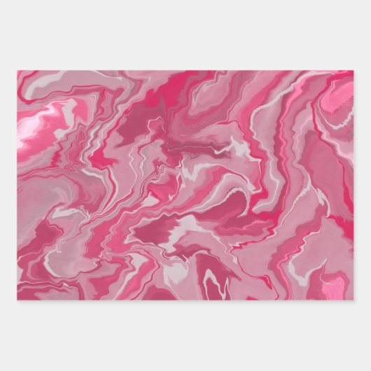 Bright-rosa Wrapping Paper Flat Sheet Set 3 Geschenkpapier Set (Vorderseite 2)