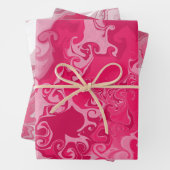 Bright-rosa Wrapping Paper Flat Sheet Set 3 Geschenkpapier Set (Beispiel)