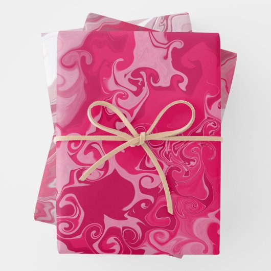 Bright-rosa Wrapping Paper Flat Sheet Set 3 Geschenkpapier Set (Beispiel)