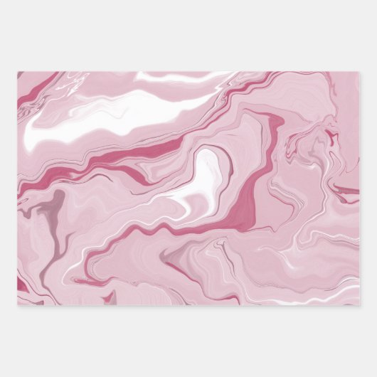 Bright-rosa Wrapping Paper Flat Sheet Set 3 Geschenkpapier Set (Vorderseite 3)