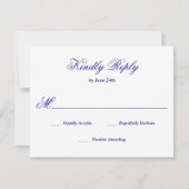 Bright Royal Blue RSVP Karte (Vorderseite)
