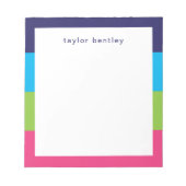 Bright Rugby Stripes Personalisiert Notepad Notizblock (Vorderseite)