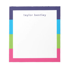 Bright Rugby Stripes Personalisiert Notepad Notizblock