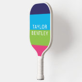 Bright Rugby Stripes Personalisiert Pickleball Pad Schläger (Links)