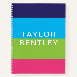 Bright Rugby Stripes Personalisiert Spiralnotebook Notizblock