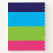 Bright Rugby Stripes Personalisiert Spiralnotebook Notizblock (Rückseite)