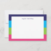 Bright Rugby Stripes Personalisierte Mitteilungska Dankeskarte (Vorderseite)