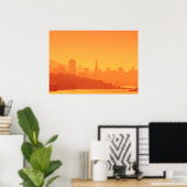 Bright San Francisco sunset. Poster (Heimbüro)