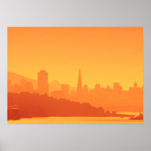 Bright San Francisco sunset. Poster