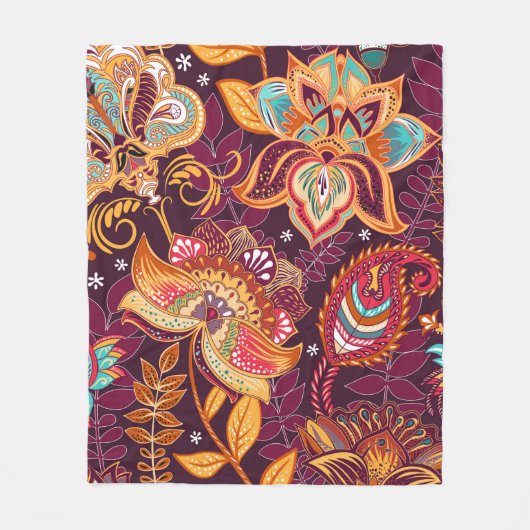 Bright seamless pattern in paisley style. Colorful Fleecedecke (Vorderseite)